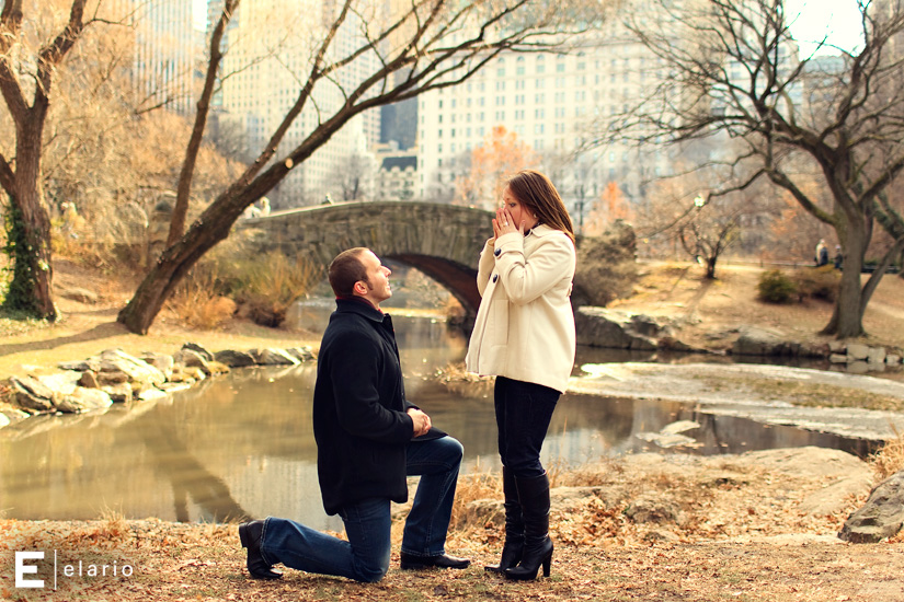 central park surprise proposal with cory & jackie - Elario Photography